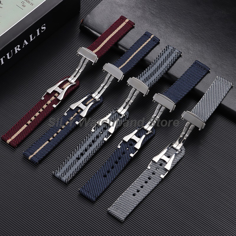 Suede Strap Watch - 짠 캔버스 패브릭 시계 밴드 20mm