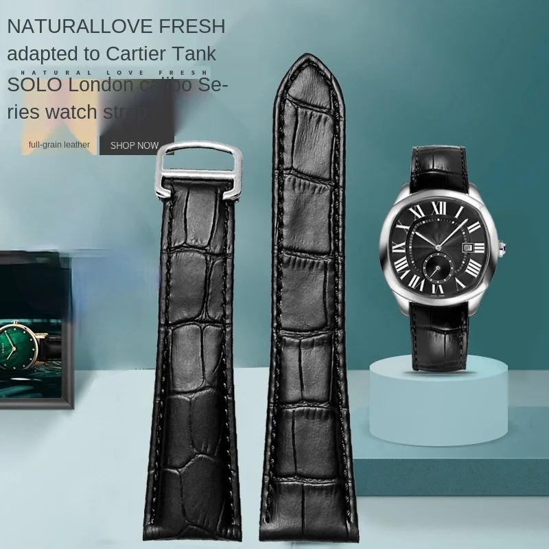 Cartier Watch Tank - 시계 밴드 정품 가죽 시계 스트랩