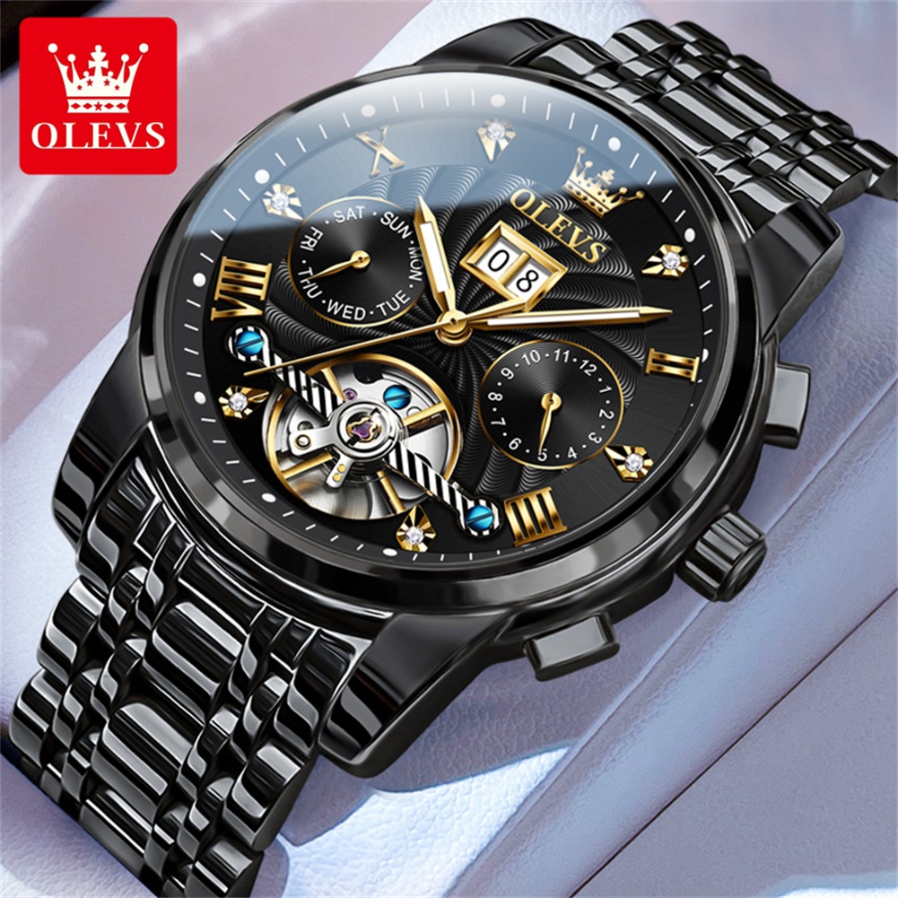 Omega Watch Constellation - OLEVS 클래식 남성용 시계 뚜르비옹 다기능