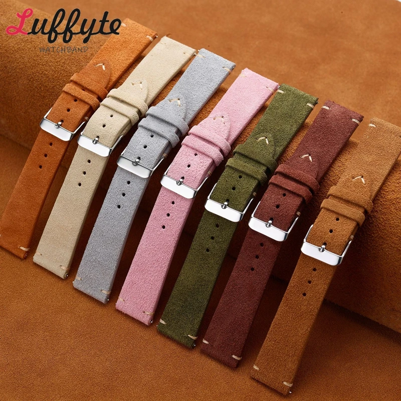 빈티지 스웨이드 정품 가죽 시계 스트랩 18mm 20m - Suede Strap Watch 리뷰 및 가격