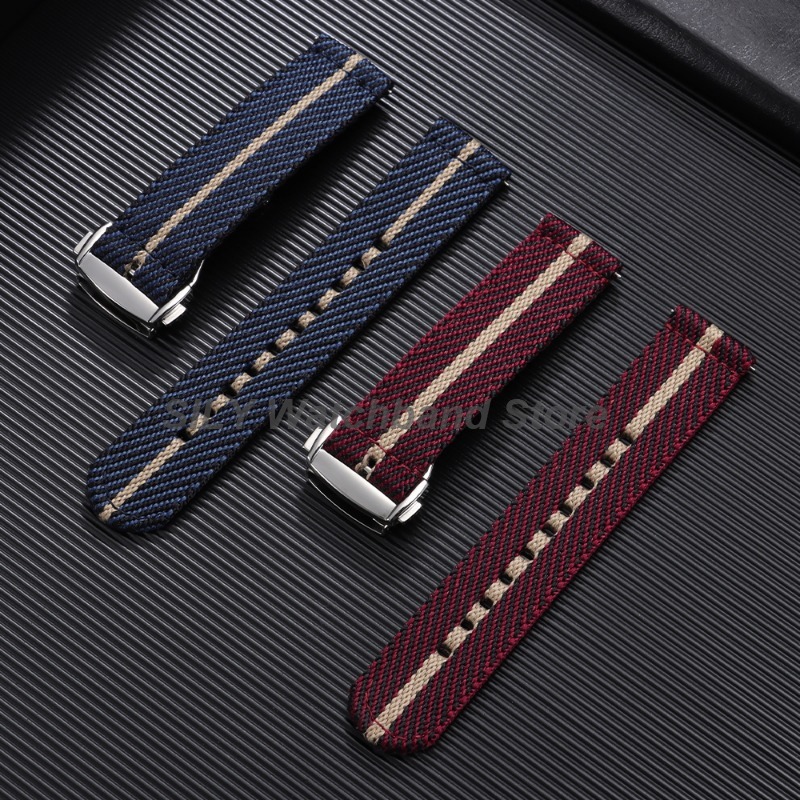 짠 캔버스 패브릭 시계 밴드 20mm 접이식 버클 나일 - Suede Strap Watch 리뷰 및 가격